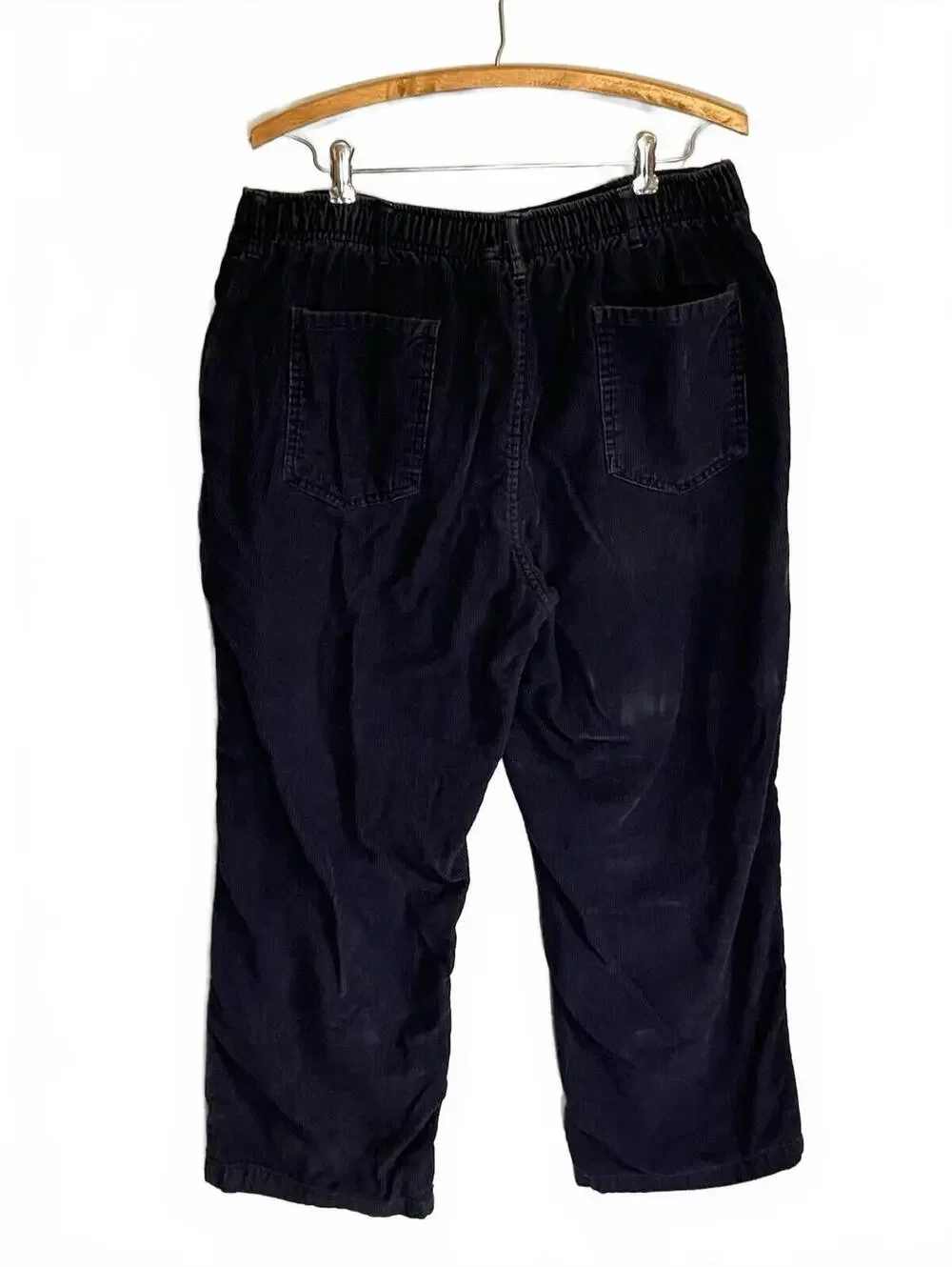 32x26 Corduroy Navy Flannel Lined Elastic Waist Pants